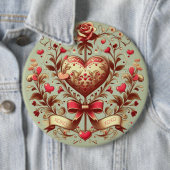 ヴィンテージハートバレンタインデーxoxo 缶バッジ (インサイチュ)