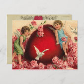 ヴィンテージハートバレンタイン葉書 シーズンポストカード (正面/裏面)