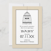 ヴィンテージハートバーケージベビー期日のお知らせ 招待状 (正面)