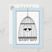 ヴィンテージハートバーケージ男の赤ちゃん発表 案内ポストカード (正面/裏面)