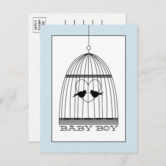 ヴィンテージハートバーケージ男の赤ちゃん発表 案内ポストカード (正面/裏面)