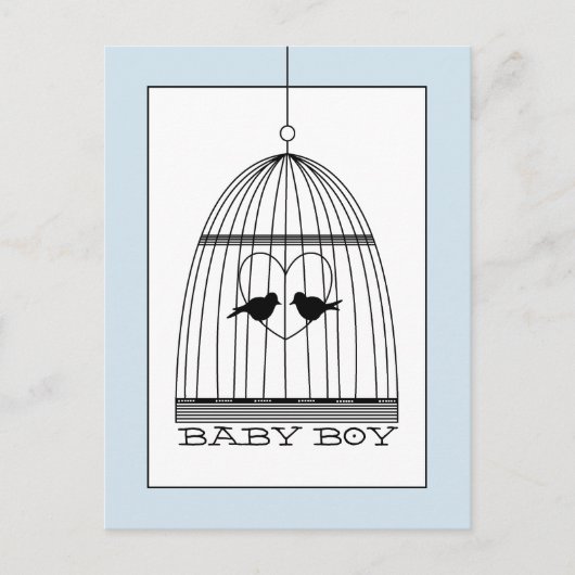 ヴィンテージハートバーケージ男の赤ちゃん発表 案内ポストカード (正面)