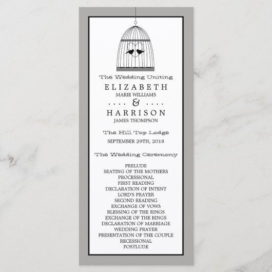 ヴィンテージハートバーケージ結婚式 プログラム (正面)