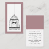 ヴィンテージハートバードケージベビーシャワーチケット招待状 エンクロージャーカード (正面/裏面)