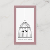 ヴィンテージハートバードケージベビーシャワーチケット招待状 エンクロージャーカード (正面)