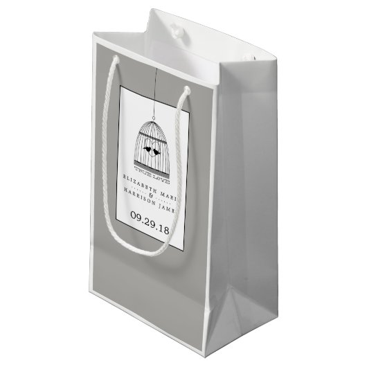ヴィンテージハートバードケージ真の愛結婚の スモールペーパーバッグ (正面アングル)
