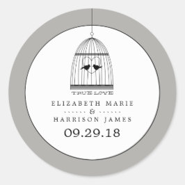 ヴィンテージハートバードケージ真の愛結婚の ラウンドシール