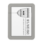 ヴィンテージハートバードケージ結婚式の日付を保存 マグネット (縦)