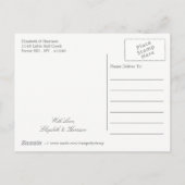 ヴィンテージハートバードケージ結婚式の日付を保存 案内ポストカード (裏面)