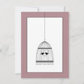 ヴィンテージハートバードケージ赤ちゃんシャワービンゴ 招待状 (裏面)