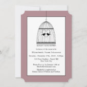 ヴィンテージハートバードケージ赤ちゃんシャワー 招待状 (正面)