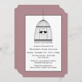 ヴィンテージハートバードケージ赤ちゃんシャワー 招待状 (正面/裏面)