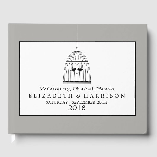 ヴィンテージハートバードケ結婚ージ ゲストブック (正面)