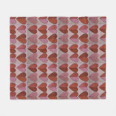 ヴィンテージハートパターン フリースブランケット (正面(横))