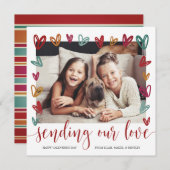 ヴィンテージハートフレームバレンタインデーの写真 シーズンカード (正面/裏面)