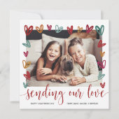 ヴィンテージハートフレームバレンタインデーの写真 シーズンカード (正面)