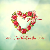 ヴィンテージハートフローラリースハッピーバレンタインデー ウィンドウサイン (シート3)