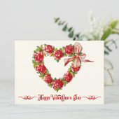 ヴィンテージハートフローラリースハッピーバレンタインデー シーズンカード (スタンド正面)