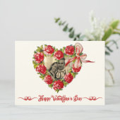 ヴィンテージハートフローラリースハッピーバレンタインデー シーズンカード (スタンド正面)