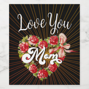 ヴィンテージハートフローラ愛ママ黒 ワインラベル