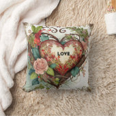 ヴィンテージハートフローラ枕 クッション (ブランケット)