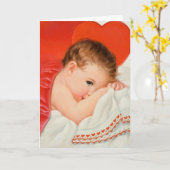 ヴィンテージハートベビーラブノートカード カード (黄色い花)