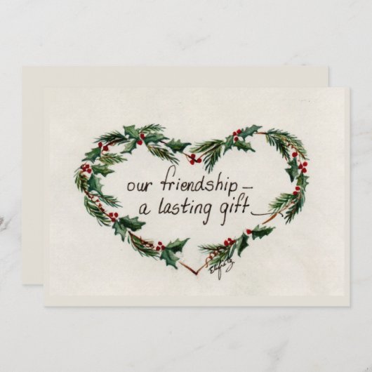 ヴィンテージハートホリー友好ことわざ シーズンカード (正面/裏面)