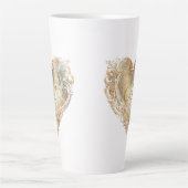 ヴィンテージハートモノグラムグラディエント高ラテマグカップ カフェラテマグ (正面)