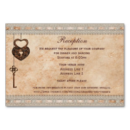 ヴィンテージハートロックおよび鍵披露宴挿入 テーブルナンバー