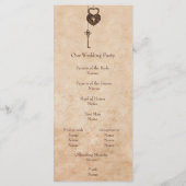 ヴィンテージハートロックおよび鍵結婚式 プログラム (裏面)