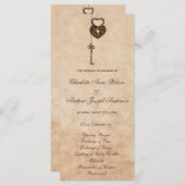 ヴィンテージハートロックおよび鍵結婚式 プログラム (正面/裏面)