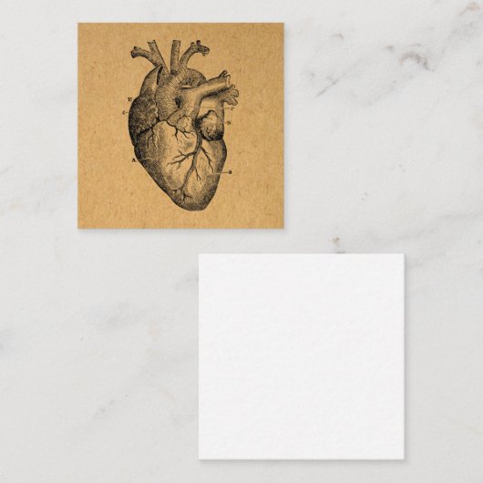 ヴィンテージハート図イラストレーションヴィンテージアート エンクロージャーカード (正面/裏面)