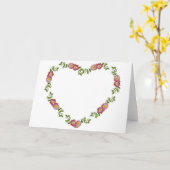 ヴィンテージハート型の花のリースお母さん カード (黄色い花)