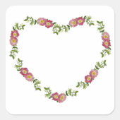 ヴィンテージハート型の花のリースお母さん スクエアシール (正面)