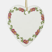 ヴィンテージハート型の花のリースお母さん セラミックオーナメント (右)