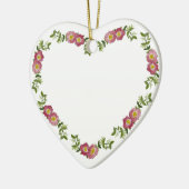 ヴィンテージハート型の花のリースお母さん セラミックオーナメント (左)