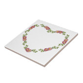 ヴィンテージハート型の花のリースお母さん タイル (側面)