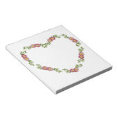 ヴィンテージハート型の花のリースお母さん ノートパッド (アングル)