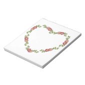 ヴィンテージハート型の花のリースお母さん ノートパッド (回転)