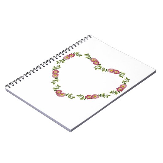 ヴィンテージハート型の花のリースお母さん ノートブック (左側)