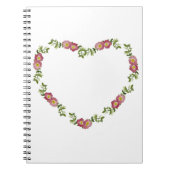 ヴィンテージハート型の花のリースお母さん ノートブック (正面)