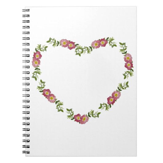 ヴィンテージハート型の花のリースお母さん ノートブック (正面)