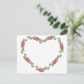 ヴィンテージハート型の花のリースお母さん ポストカード (スタンド正面)