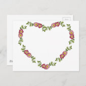 ヴィンテージハート型の花のリースお母さん ポストカード (正面/裏面)