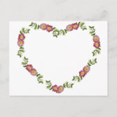 ヴィンテージハート型の花のリースお母さん ポストカード (正面)