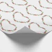 ヴィンテージハート型の花のリースお母さん ラッピングペーパー (角)