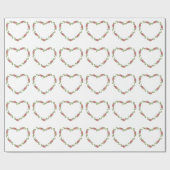 ヴィンテージハート型の花のリースお母さん ラッピングペーパー (フラット)