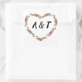 ヴィンテージハート型の花のリース結婚for スクエアシール (バッグ)