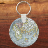 ヴィンテージハート型アンティークワールドマップピーターピア キーホルダー (正面)