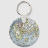 ヴィンテージハート型アンティークワールドマップピーターピア キーホルダー (裏面)